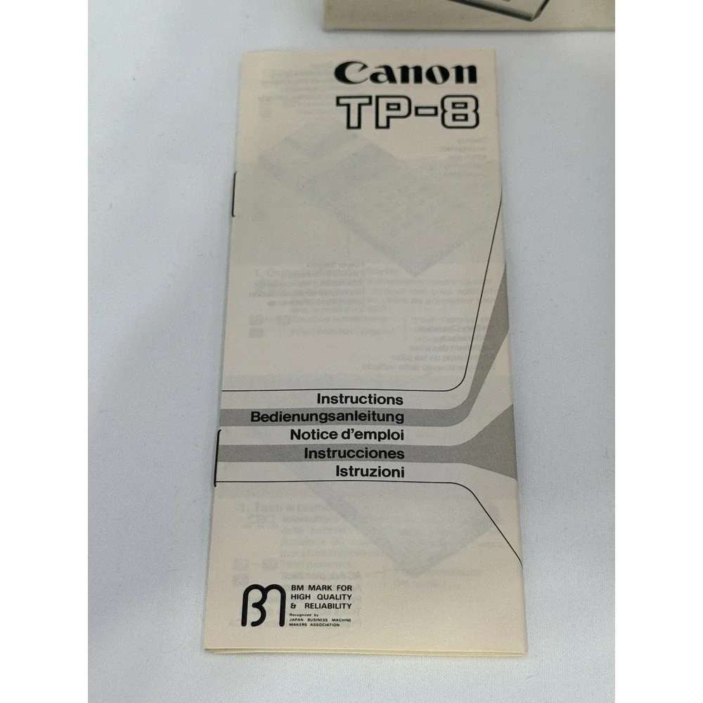 Vintage Canon TP-8 Pocket Printer Calculator Adding Machine Original Box, Works!
